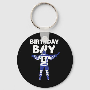 6th Birthday Ice Hockey Boy 6 Year Old Toddler Hoc Key Ring