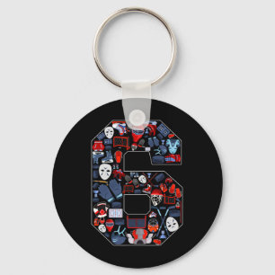 6th Birthday Ice Hockey Themed 6 Year Old Party Bo Key Ring