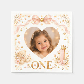 6th Birthday Invitation Girl with Photo Napkin
