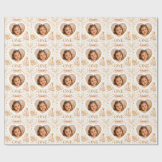 6th Birthday Invitation Girl with Photo Wrapping Paper