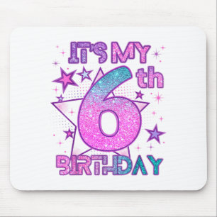 6th birthday k-pop girl 6 year birthday party kids mouse pad