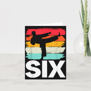 6th Birthday Karate Retro Taekwondo Martial Arts Card