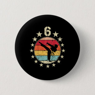 6th Birthday Karate Sixth 6 Year Old Birthday Boy Cm Round Badge