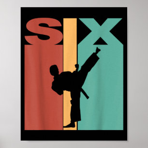 6th Birthday Karate Taekwondo Theme 6 Year Old Poster