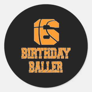 6th Birthday Ller Boy 6 Years Old Sketll Themed Pa Classic Round Sticker