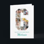 6th Birthday Number 6 Photo Collage Personalised Card<br><div class="desc">Celebrate your child's momentous 6th Birthday with this cute card. It's a personalised photo collage birthday card that allows you to create a truly unique and memorable design. This customisable template lets you insert your own cherished photos, capturing the precious moments of your children's year. This custom card is perfect...</div>