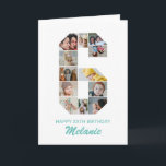 6th Birthday Number 6 Photo Collage Personalised Card<br><div class="desc">Celebrate your child's momentous 6th Birthday with this cute card. It's a personalised photo collage birthday card that allows you to create a truly unique and memorable design. This customisable template lets you insert your own cherished photos, capturing the precious moments of your children's year. This custom card is perfect...</div>