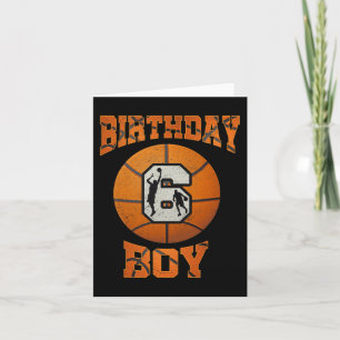 6th Birthday Outfit Boy Basketball Six 6 Year Old Card