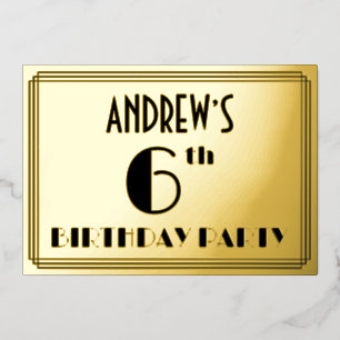 6th Birthday Party — Art Deco Look “6” + Name