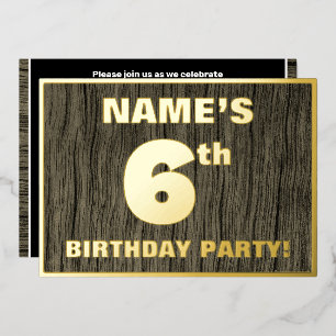 6th Birthday Party: Bold, Faux Wood Grain Pattern
