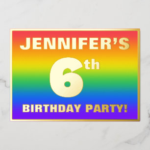 6th Birthday Party: Fun, Colourful Rainbow Pattern