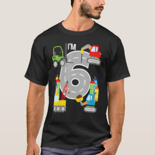 6th Birthday Party I'm 6 Year Old Truck Birthday T T-Shirt