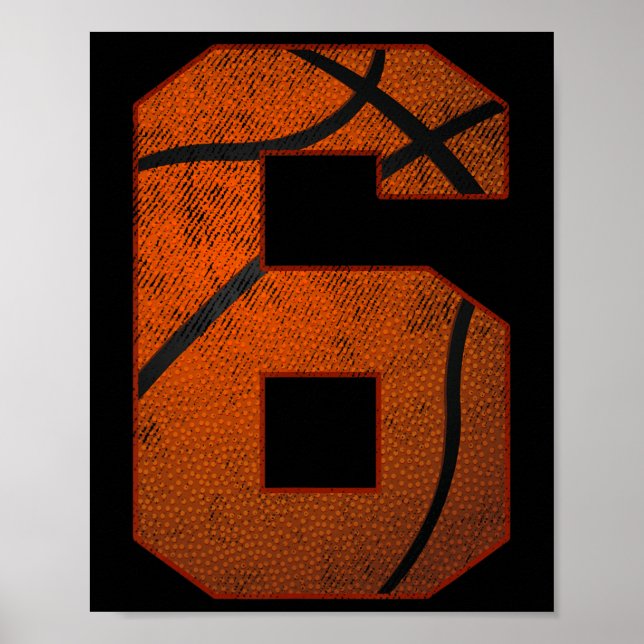 6th Birthday Party Six 6 Year Old Basketball Bday  Poster (Front)