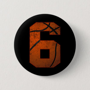 6th Birthday Party Six 6 Year Old Bysketbyll Bday Cm Round Badge