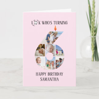 6th Birthday Photo Card