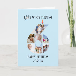 6th Birthday Photo Card
