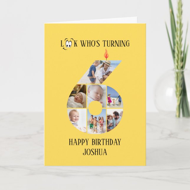 6th Birthday Photo Card (Front)