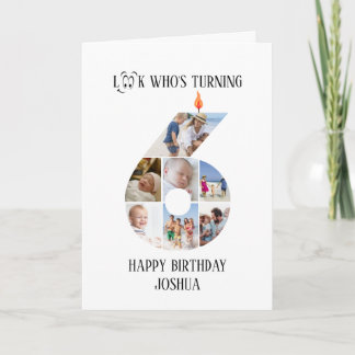 6th Birthday Photo Card