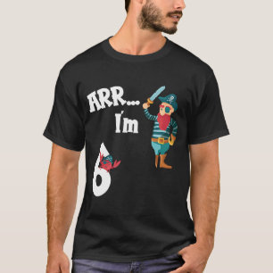 6th Birthday Pirate Motif 6 Years Old T-Shirt