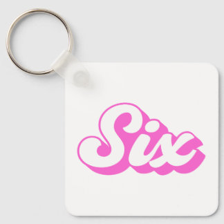 6th Birthday Retro Girl Key Ring