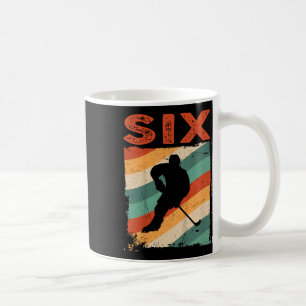 6th Birthday Retro Ice Hockey 6 Years Old Boy Girl Coffee Mug