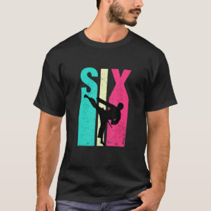 6th Birthday Retro Karate Taekwondo 6 Years Old Bi T-Shirt