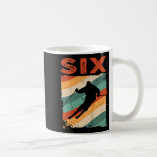 6th Birthday Retro Ski Skiing 6 Year Old Boys Girl Coffee Mug