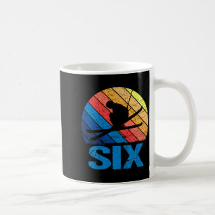 6th birthday retro ski skiing 6 year old boys girl coffee mug