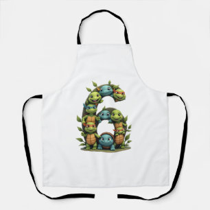 6th Birthday Sea Turtle Tortoise Theme Party 6 Yea Apron