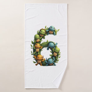 6th Birthday Sea Turtle Tortoise Theme Party 6 Yea Bath Towel