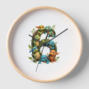 6th Birthday Sea Turtle Tortoise Theme Party 6 Yea Clock