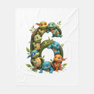 6th Birthday Sea Turtle Tortoise Theme Party 6 Yea Fleece Blanket