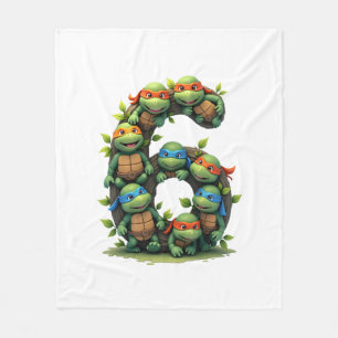 6th Birthday Sea Turtle Tortoise Theme Party 6 Yea Fleece Blanket