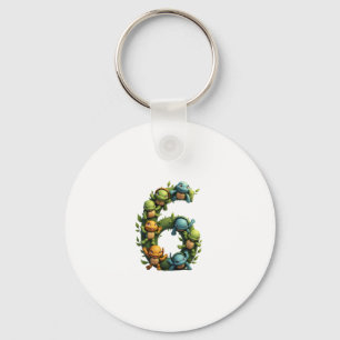 6th Birthday Sea Turtle Tortoise Theme Party 6 Yea Key Ring