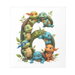 6th Birthday Sea Turtle Tortoise Theme Party 6 Yea Notepad