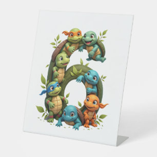6th Birthday Sea Turtle Tortoise Theme Party 6 Yea Pedestal Sign