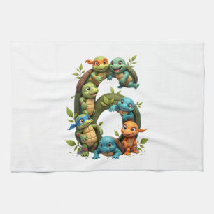 6th Birthday Sea Turtle Tortoise Theme Party 6 Yea Tea Towel