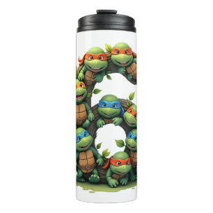 6th Birthday Sea Turtle Tortoise Theme Party 6 Yea Thermal Tumbler