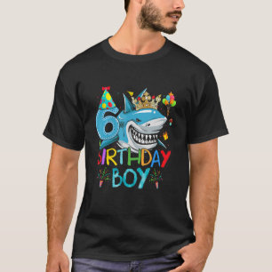 6th Birthday Shark Ocean Theme Party 6 Years Old F T-Shirt