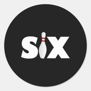 6th Birthday Six 6 Years Old Bowling Party Birthda Classic Round Sticker