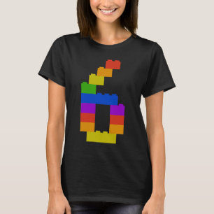 6th Birthday This little builder is 6 years Brick T-Shirt