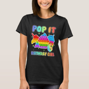 6th Birthday Unicorn Fidget Pop It Birthday Girl K T-Shirt