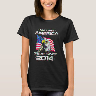 6th Birthday Usa Flag Making America Great Since 2 T-Shirt