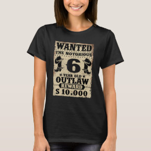 6th Birthday Wanted 6 Year Old Outlaw Bday T-Shirt