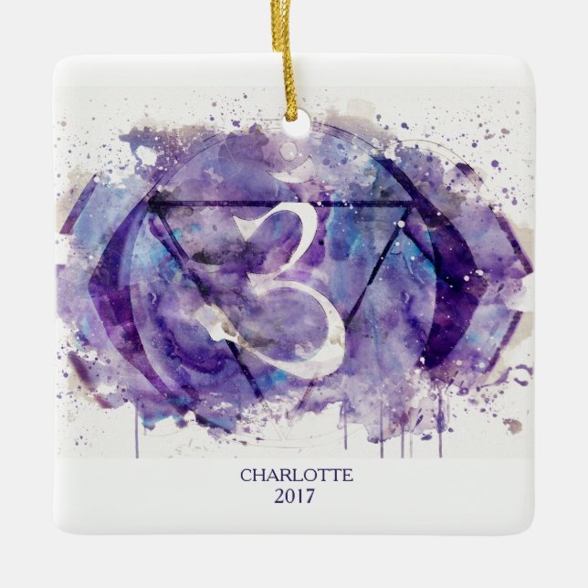 6th Chakra Third Eye Anja Inner Guide Personalised Ceramic Tree Decoration (Front)