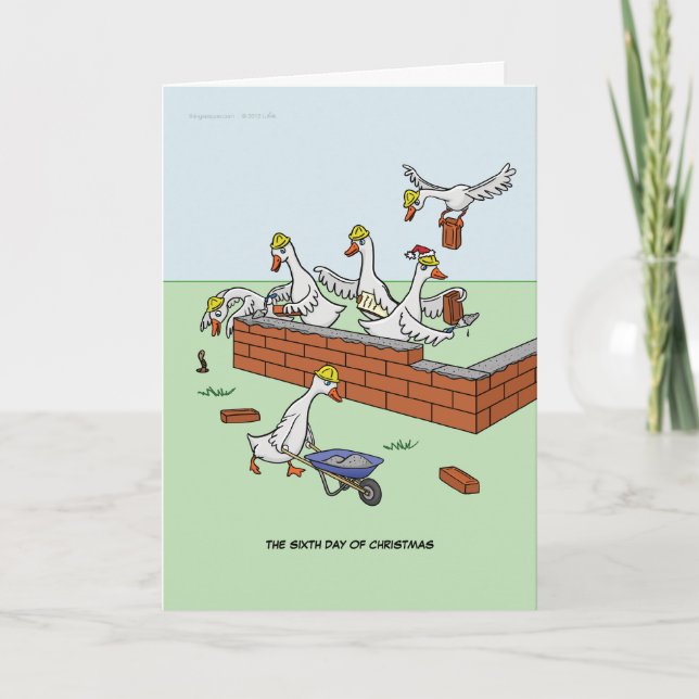 6th Day of Christmas (Six Geese a-Laying) Card (Front)