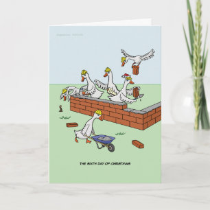 6th Day of Christmas (Six Geese a-Laying) Card