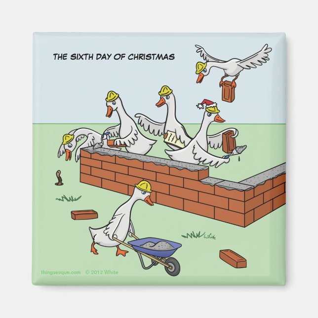 6th Day of Christmas (Six Geese a-Laying) Magnet (Front)