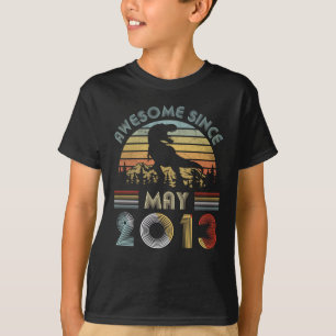6th Dinosaur Birthday Boy 6 Year Old May 2013 T-Shirt