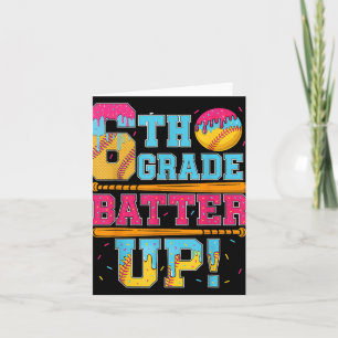 6th Grade Batter Up Softball Baseball Basketball B Card